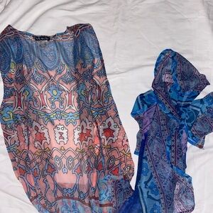 VENUS Blue and Pink Paisley Cover-Up